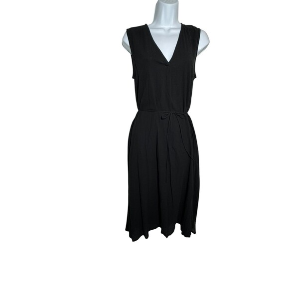 Vince Women's Cinched Sleeveless Midi Dress Cotton Voile Black Size XS NWT - Picture 3 of 12